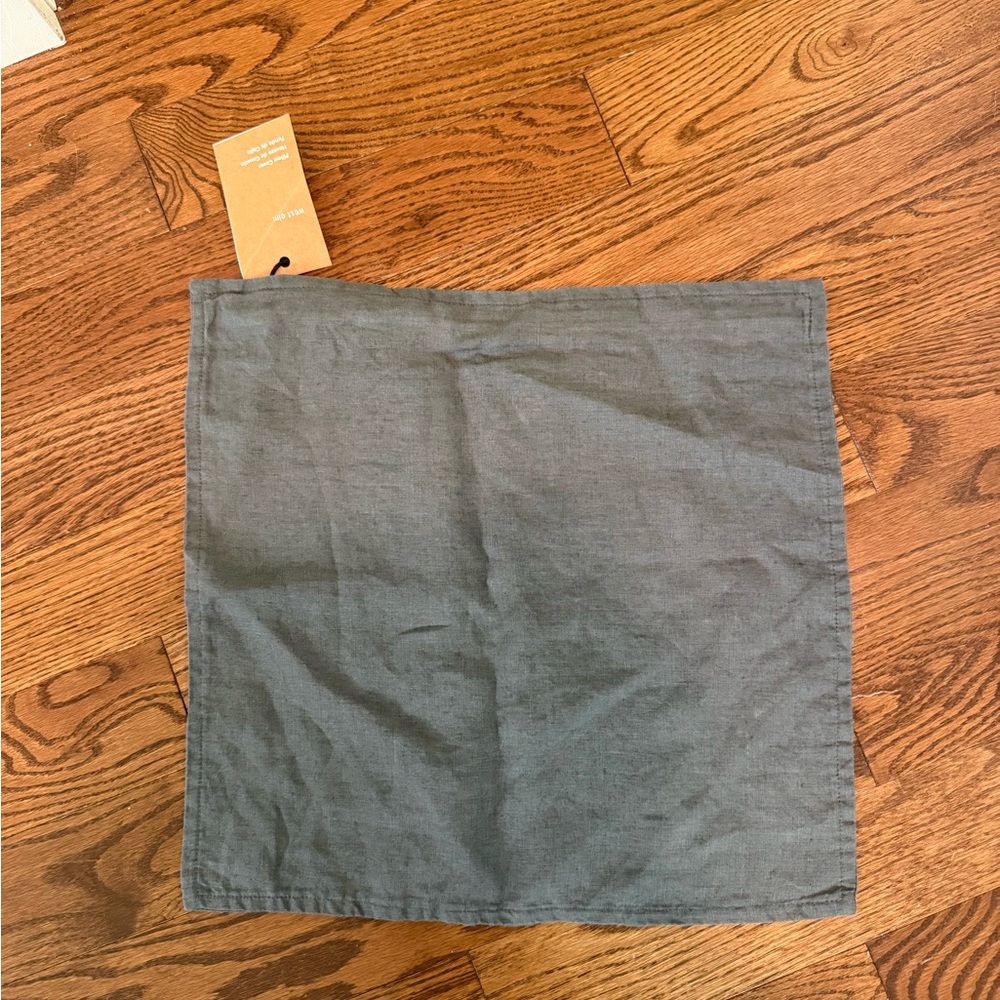 European Flax Linen Pillow Cover, 16"x16", Graphite, Set of 2